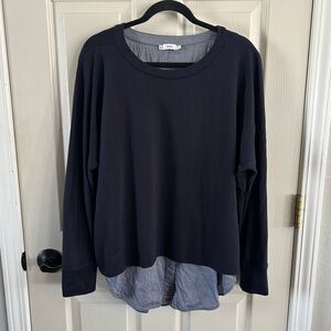 Vince Sz Small Navy Blue Double Layered Shirt